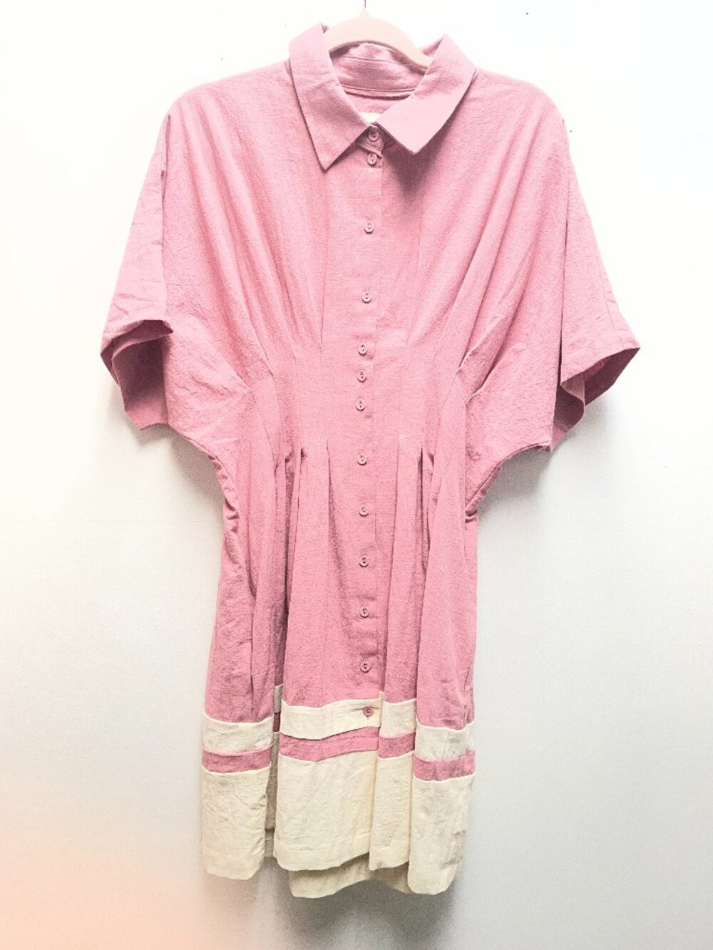 Pink & Cream two-tone mini dress